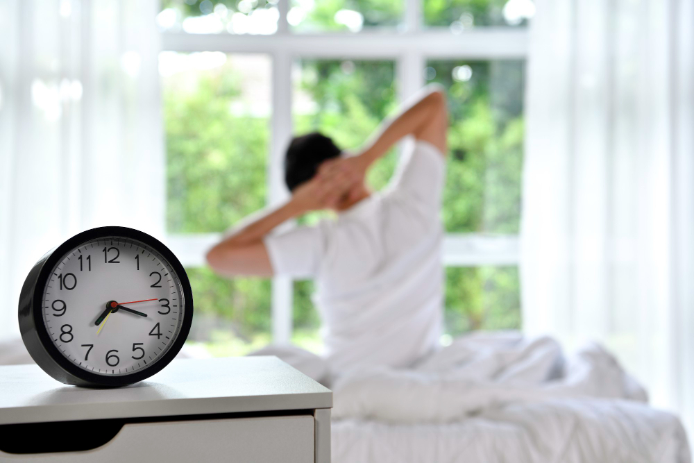 man who extends when he wakes up