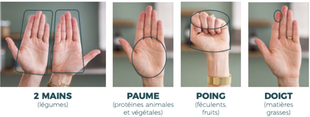 Use your hands to determine the right food portions